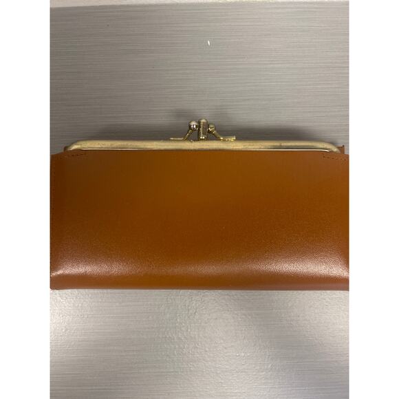 Vtg Classic Brown Cowhide Wallet Snap Bi-Fold Credit Cards Checkbook Photos NOS - Picture 5 of 10